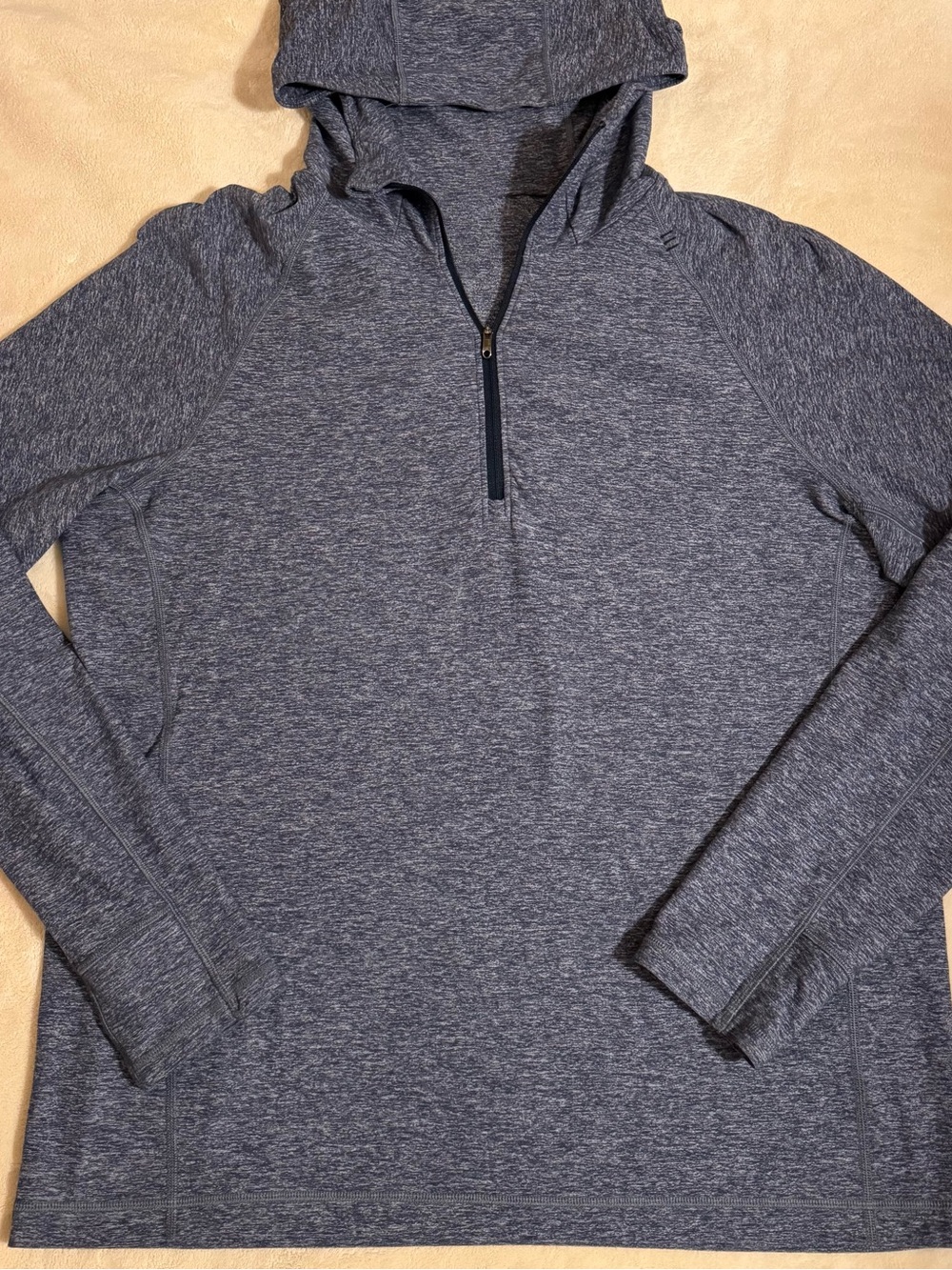 lululemon athletica Men's Heathered Navy Half-Zip Hoodie